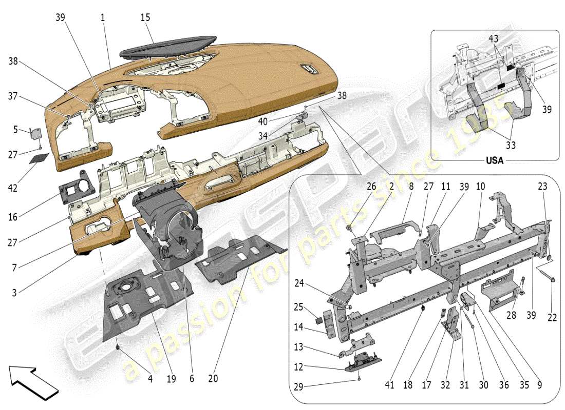 maserati mc20 (2024) unité de tableau de bord schéma des pièces