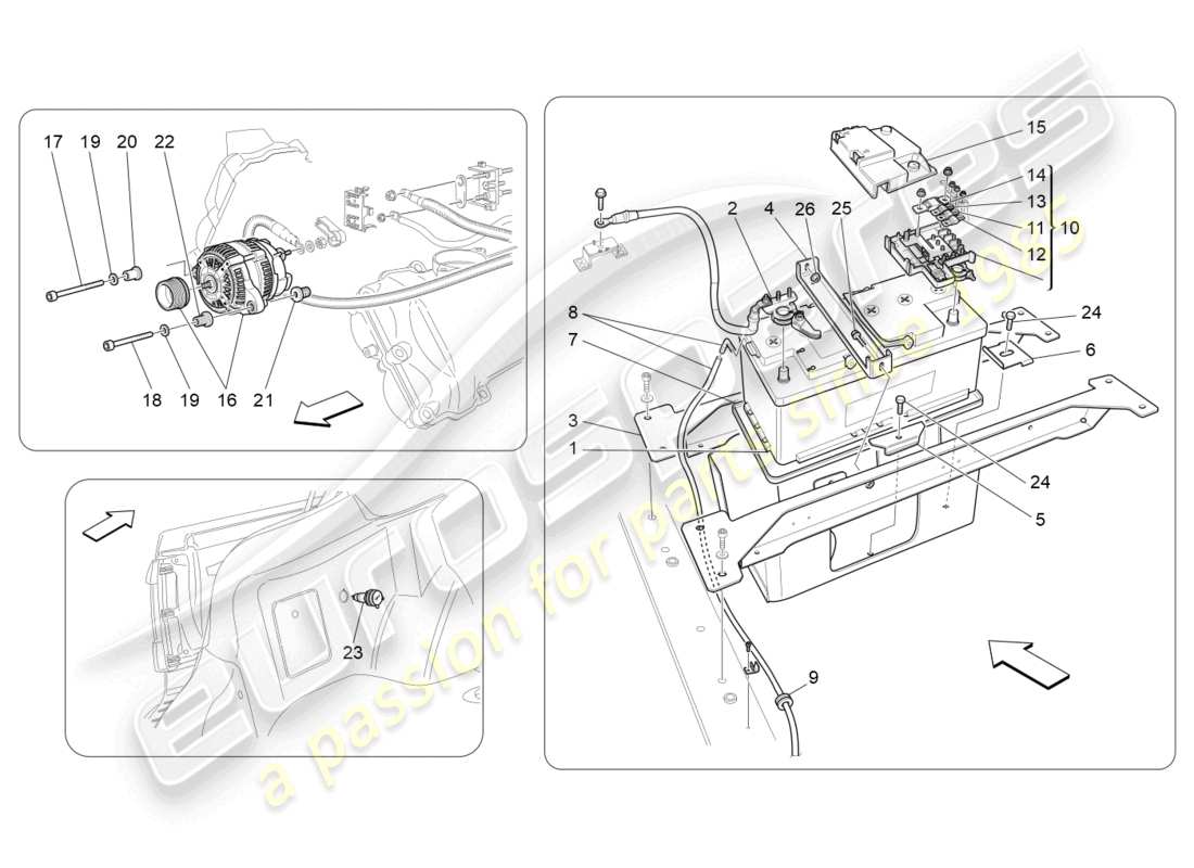 maserati granturismo mc stradale (2012) diagramme des pièces de production et d'accumulation d'énergie