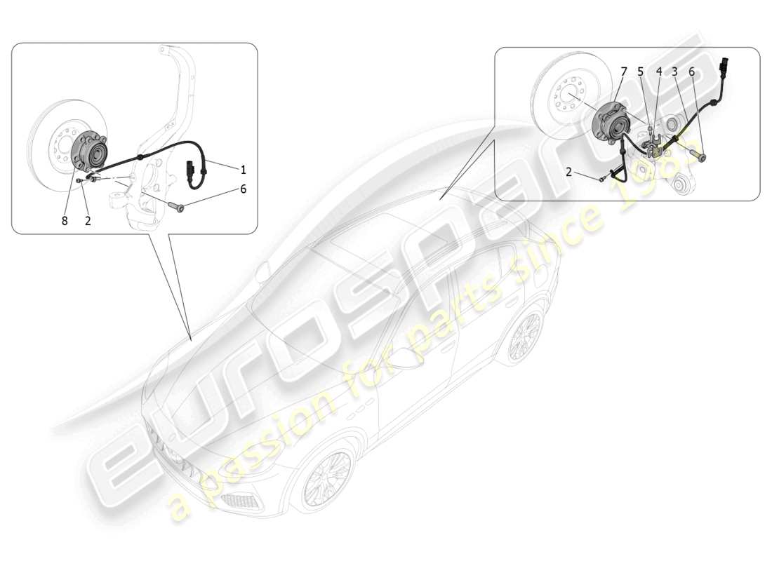 maserati grecale trofeo (2023) systèmes de commande de freinage schéma des pièces