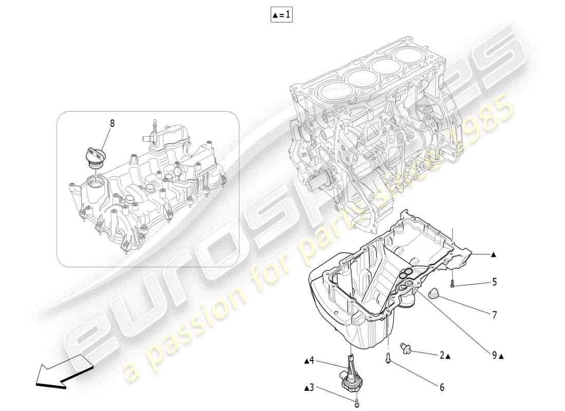 maserati ghibli (2021) système de lubrification : schéma des circuits et des pièces de collecte