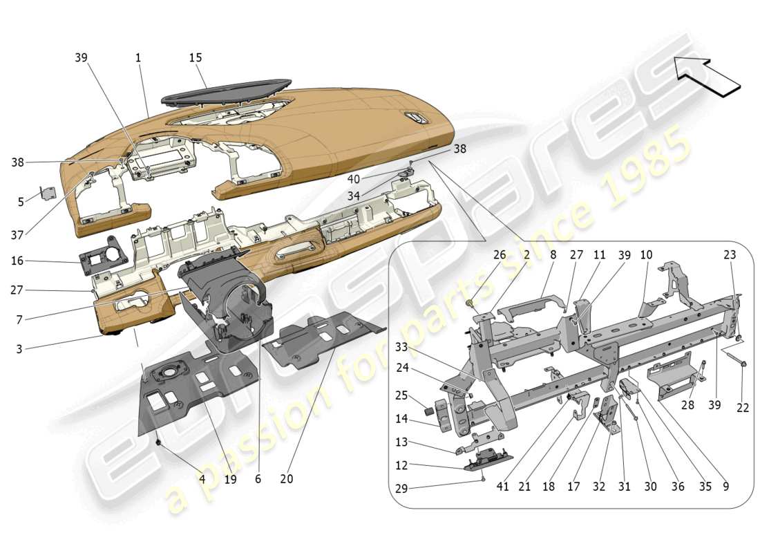 maserati mc20 (2023) unité de tableau de bord schéma des pièces