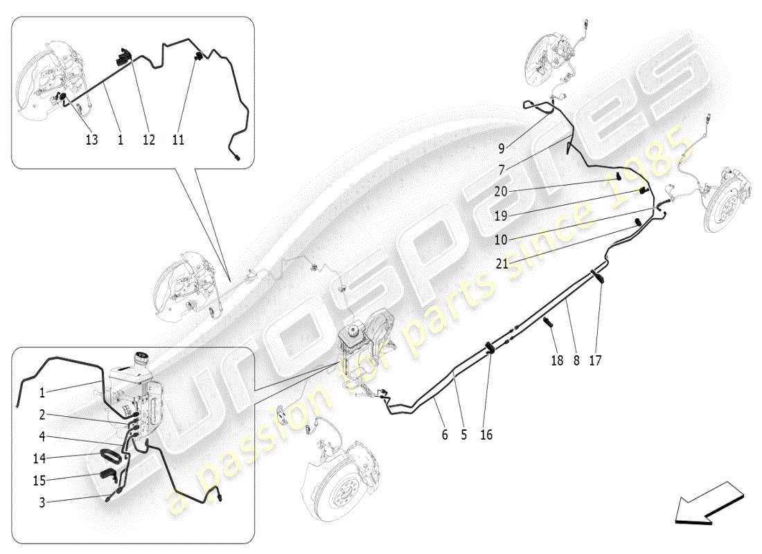 maserati grecale modena (2023) lignes diagramme de pièce