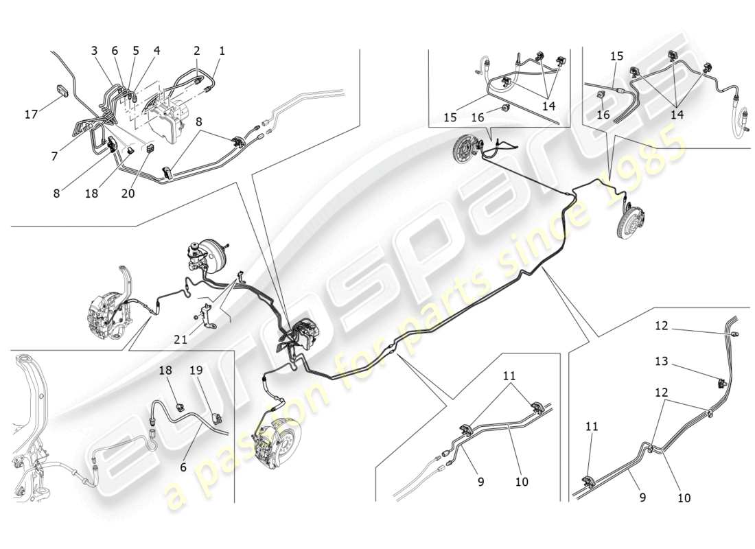 maserati ghibli (2015) lignes diagramme de pièce