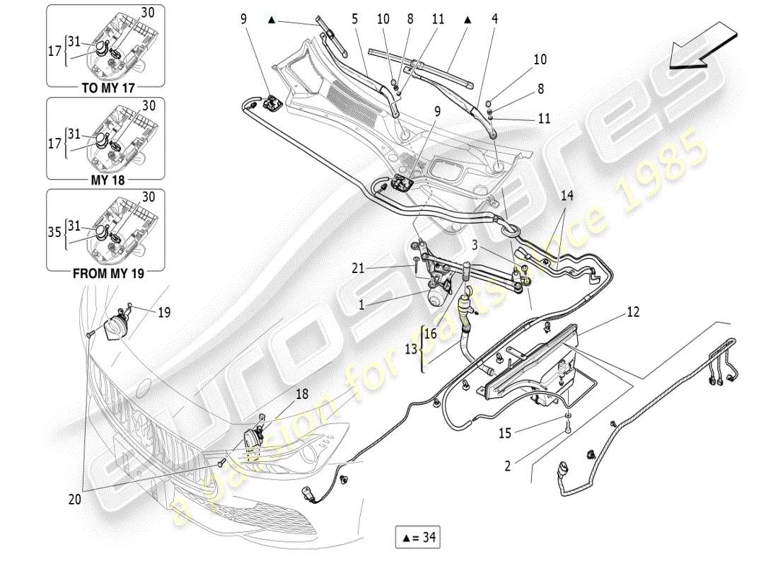 maserati ghibli (2020) appareils externes du véhicule schéma des pièces