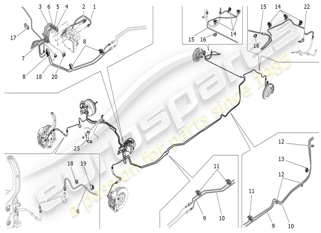 maserati ghibli (2021) lignes diagramme de pièce