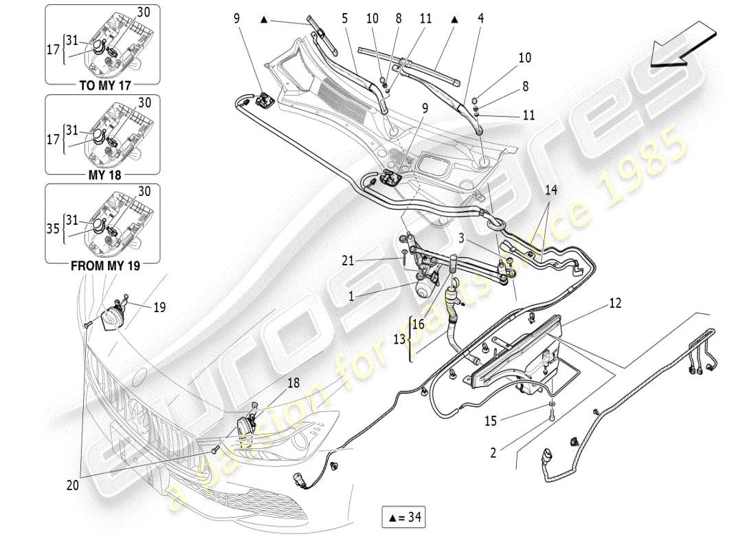 maserati ghibli (2020) appareils externes du véhicule schéma des pièces