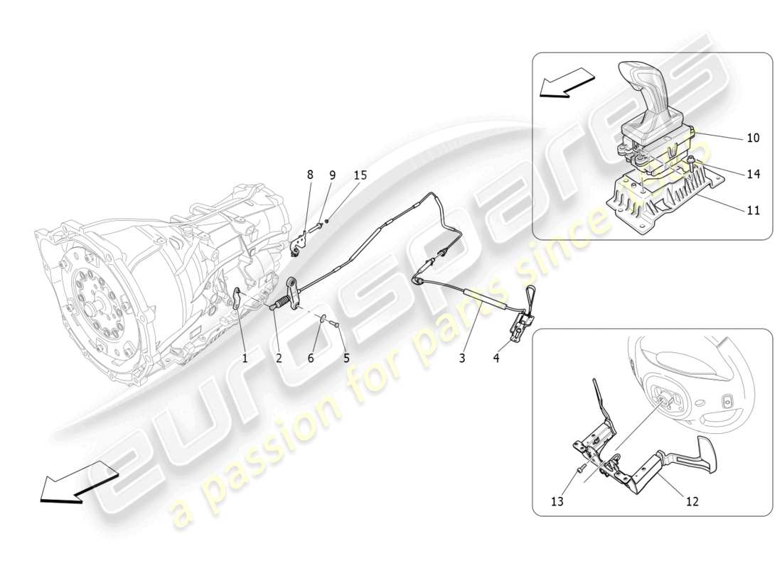 maserati levante gt (2022) commandes du conducteur pour boîte de vitesses automatique schéma des pièces