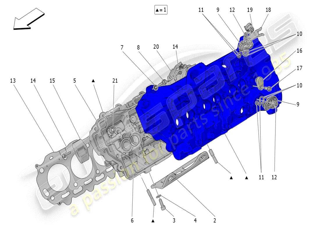 maserati mc20 (2024) culasse gauche schéma des pièces