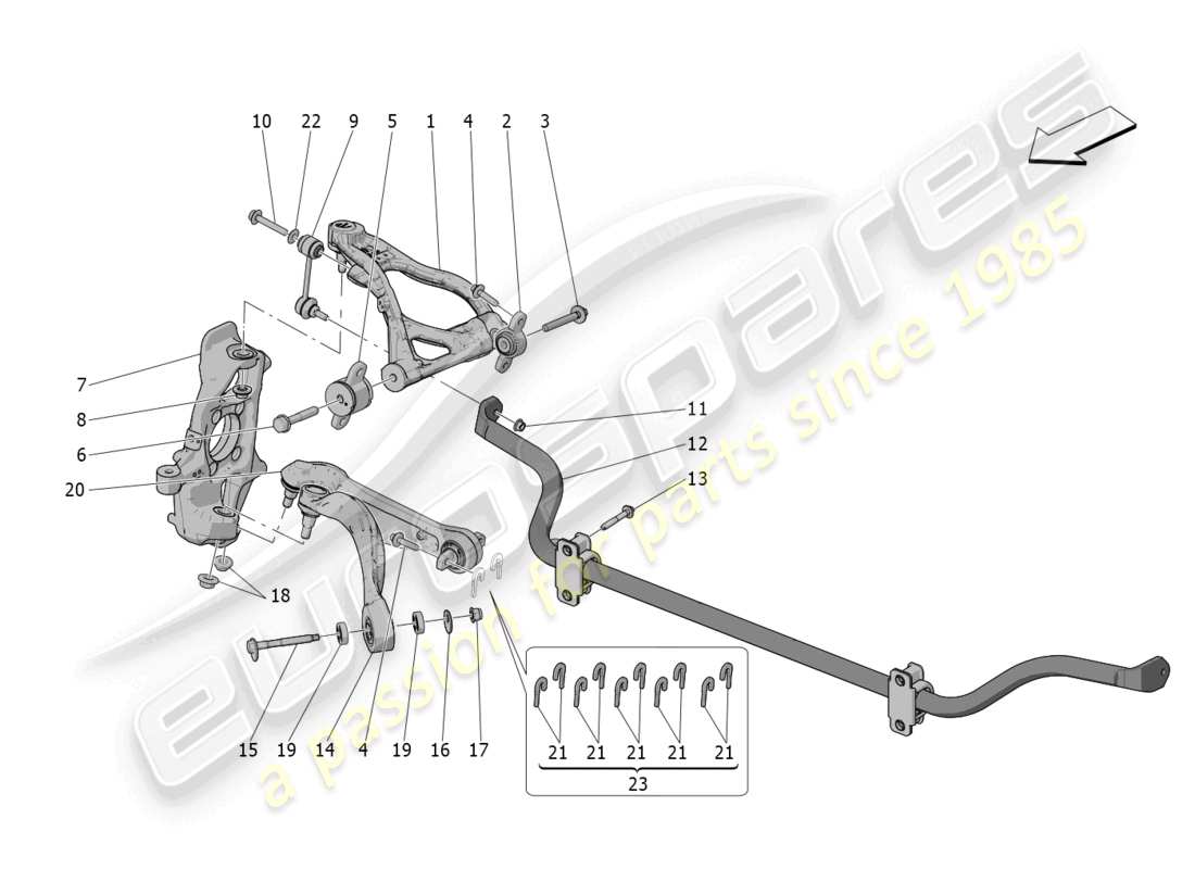 maserati mc20 (2022) suspension avant schéma des pièces