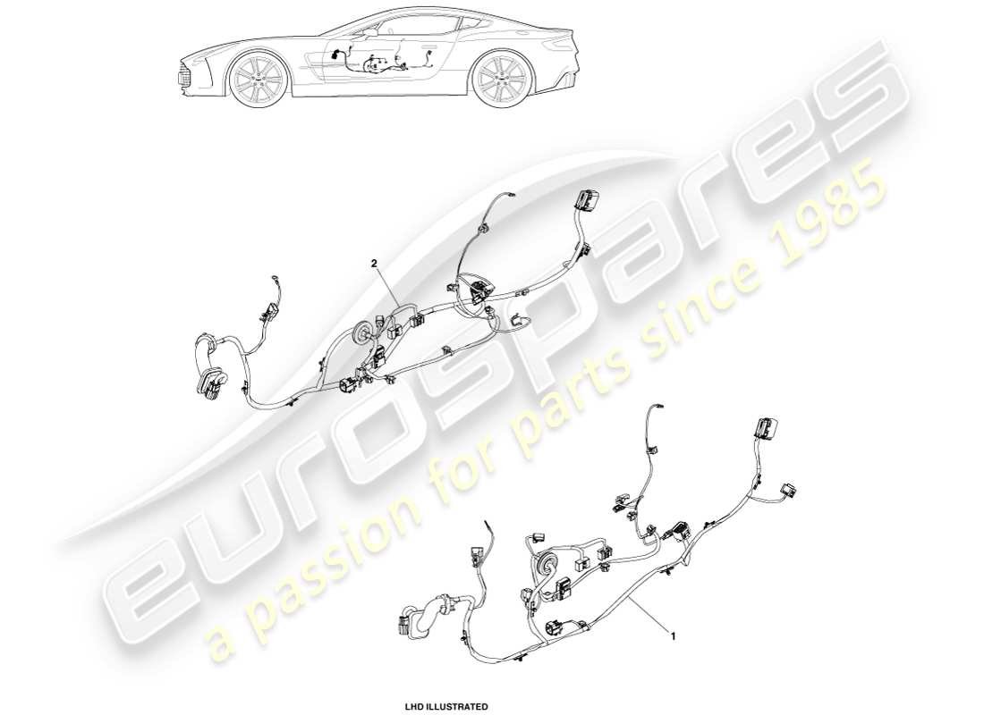 un schéma de pièces du catalogue de pièces aston martin one-77 (2011)