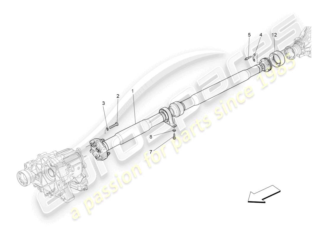 maserati ghibli (2014) arbre de transmission schéma des pièces