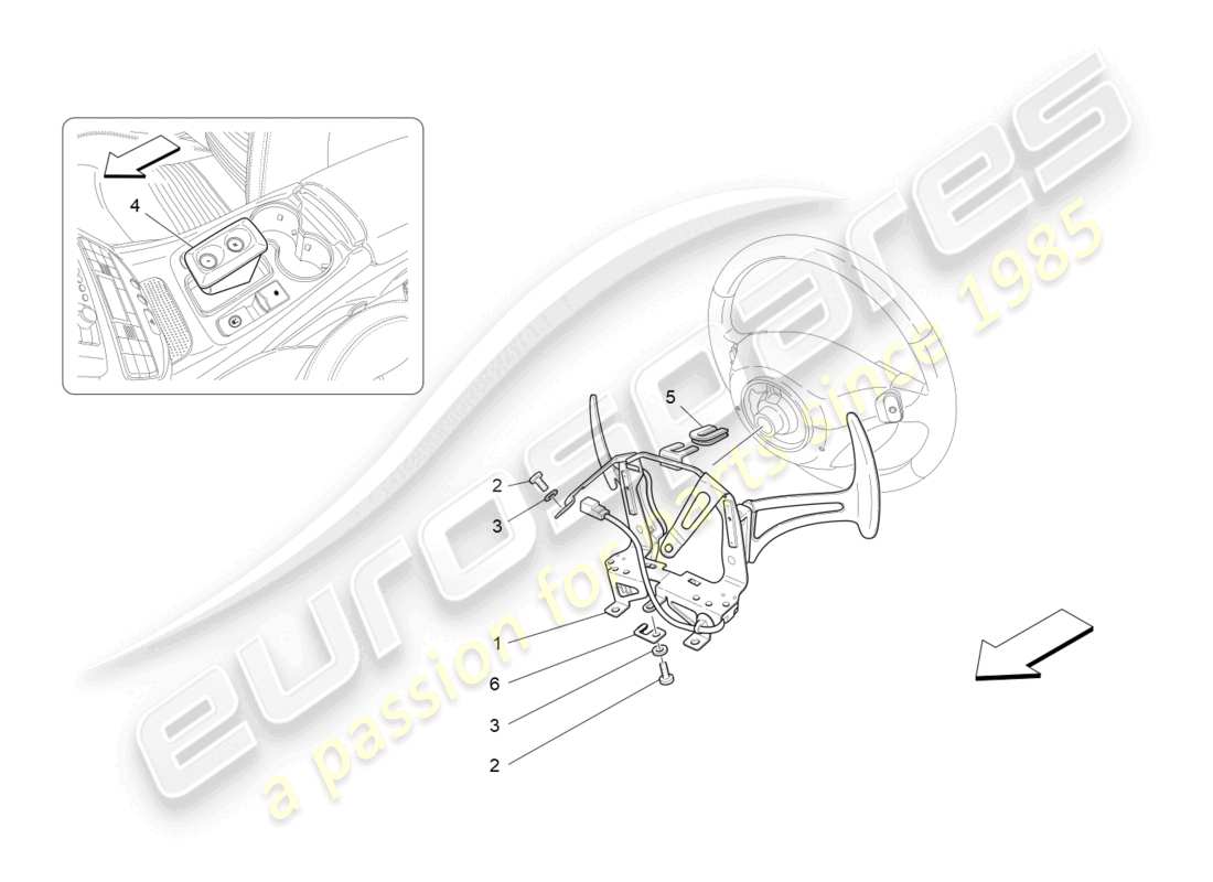 maserati granturismo mc stradale (2013) commandes du pilote pour f1 diagramme de pièce de boîte de vitesses