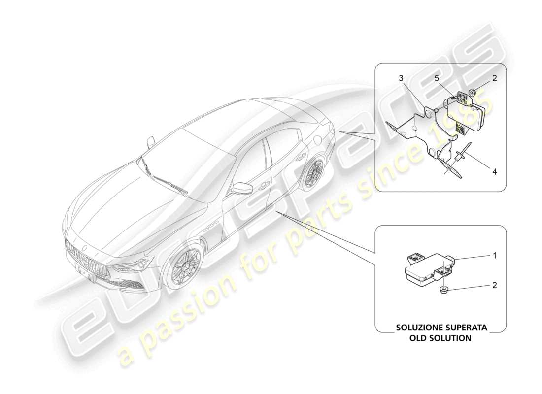 maserati ghibli (2018) système de surveillance de la pression des pneus schéma des pièces