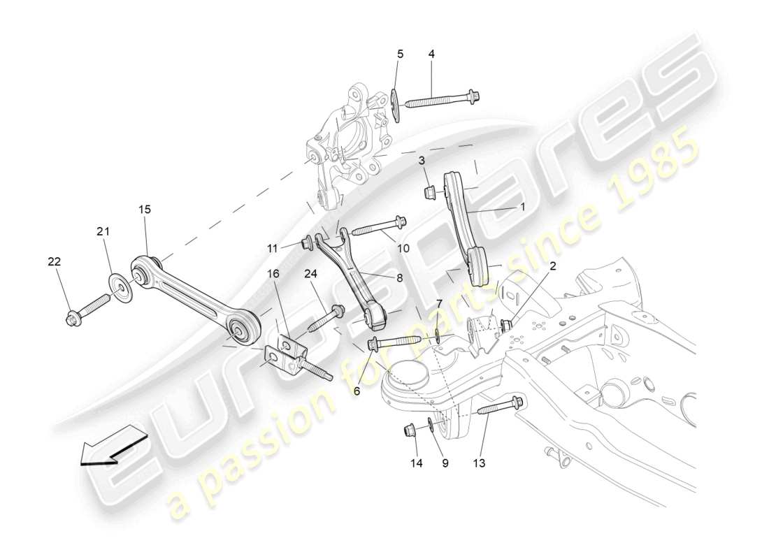 maserati ghibli (2014) suspension arrière schéma des pièces