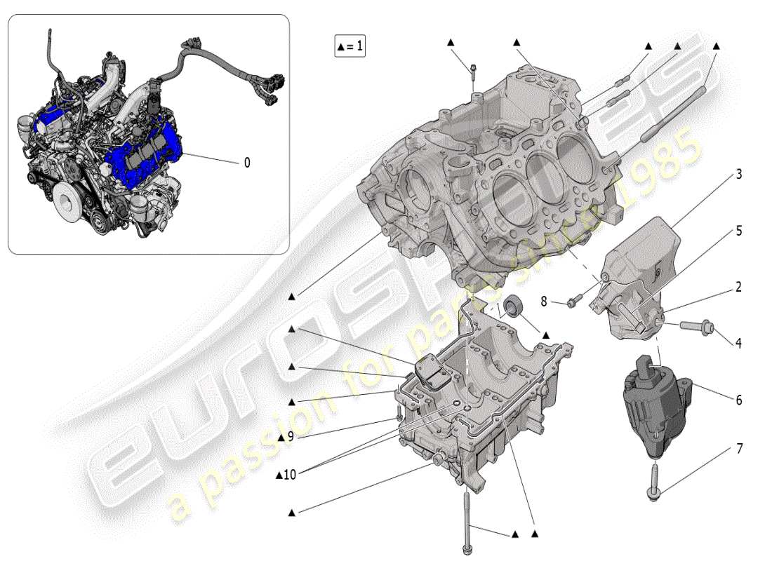 maserati mc20 (2024) carter moteur schéma des pièces