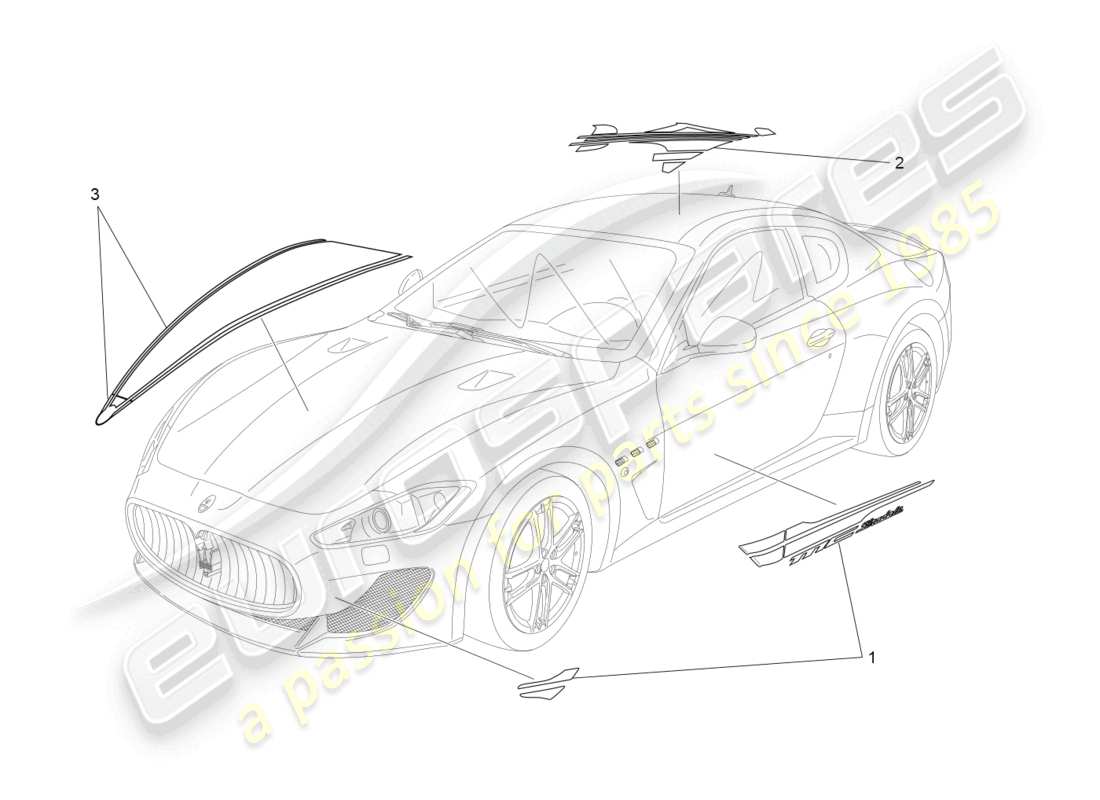 un schéma de pièces du catalogue de pièces maserati granturismo mc stradale (2012)