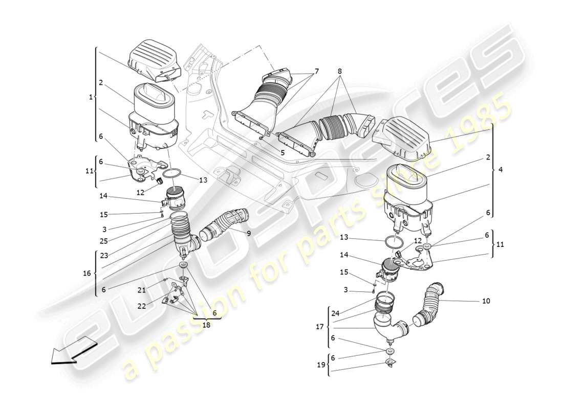 un schéma de pièces du catalogue de pièces maserati levante (2020)