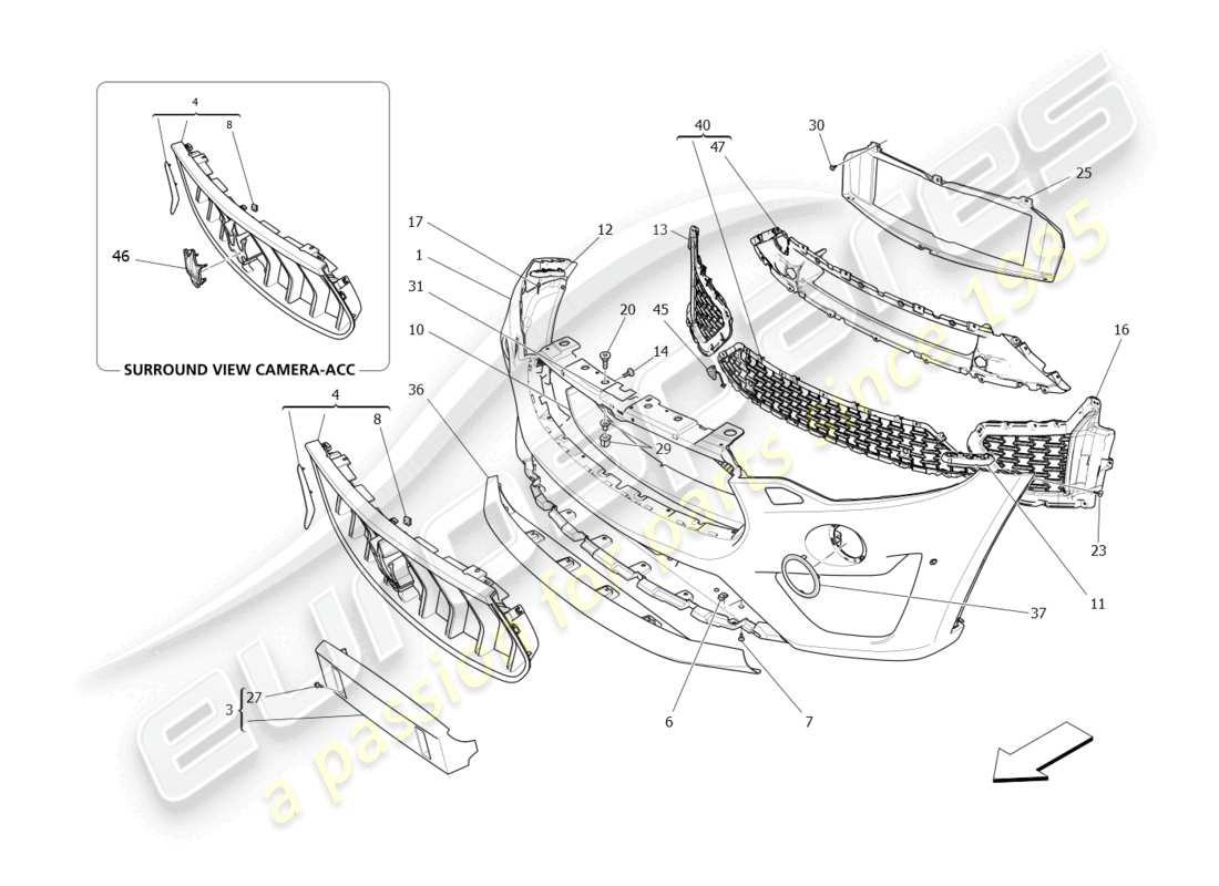 un schéma de pièces du catalogue de pièces maserati levante zenga (2020)