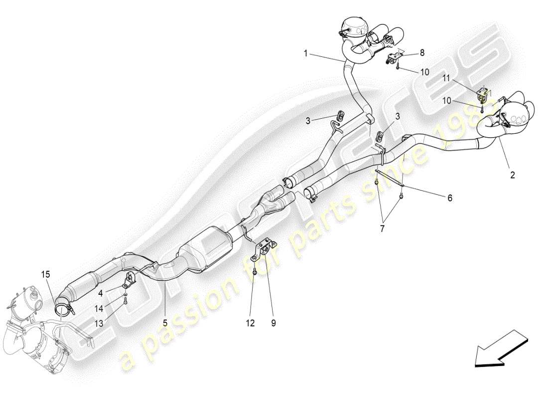 un schéma de pièces du catalogue de pièces maserati ghibli (2020)