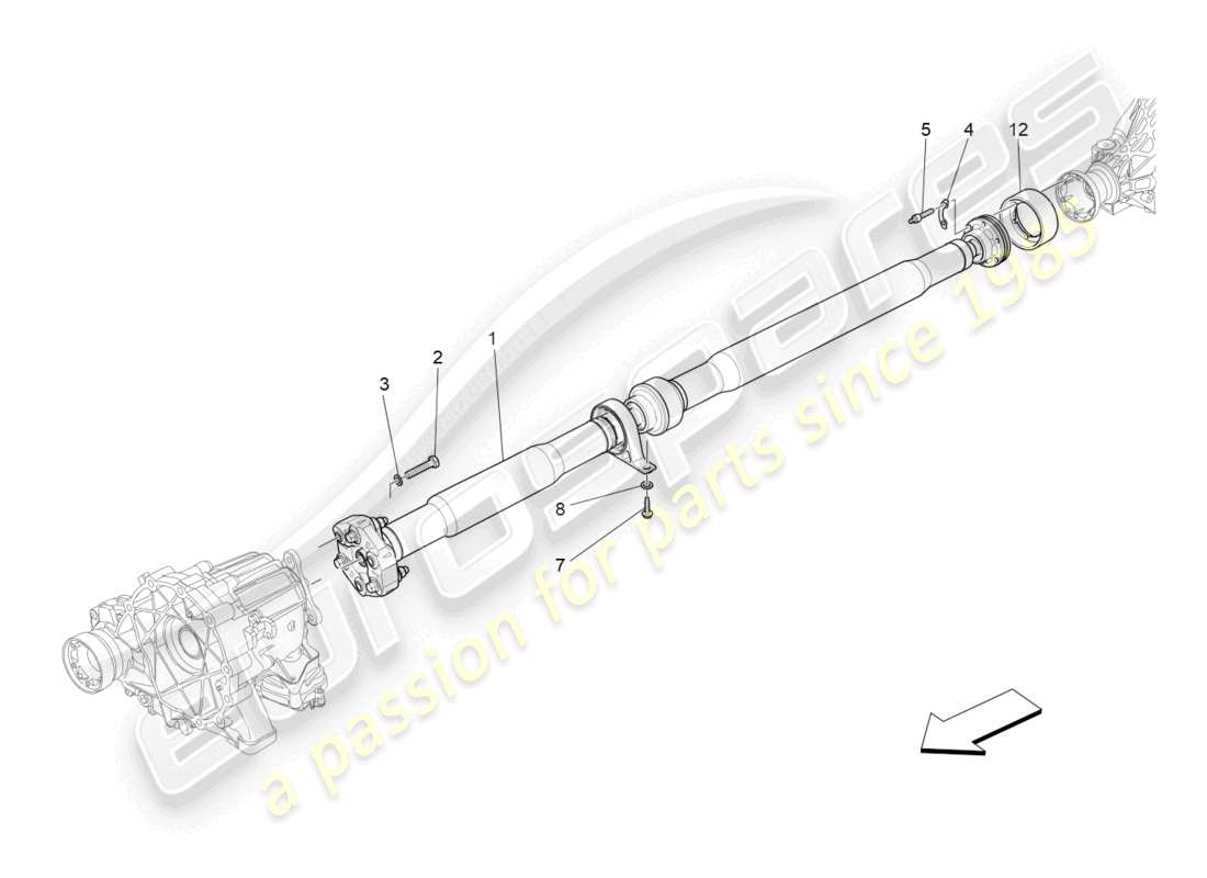 maserati ghibli (2018) arbre de transmission schéma des pièces