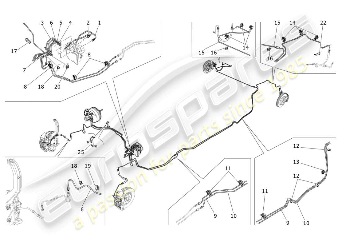 maserati ghibli (2017) lignes diagramme de pièce