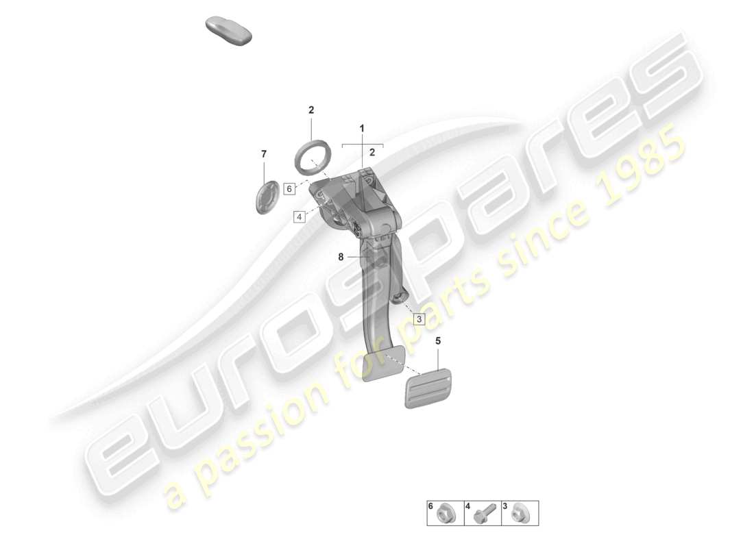 porsche 2022 (992-1 gt3/rs/st) pédale de frein pour boîte de vitesses à double embrayage 7-speed schéma des pièces