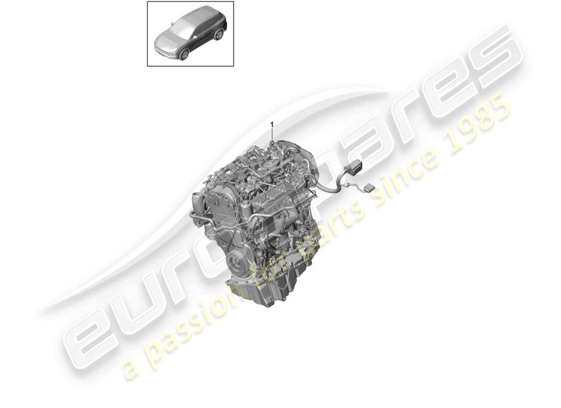 porsche 2021 (cayenne e3 9ya/9yb) schéma des pièces du moteur de remplacement (complet)