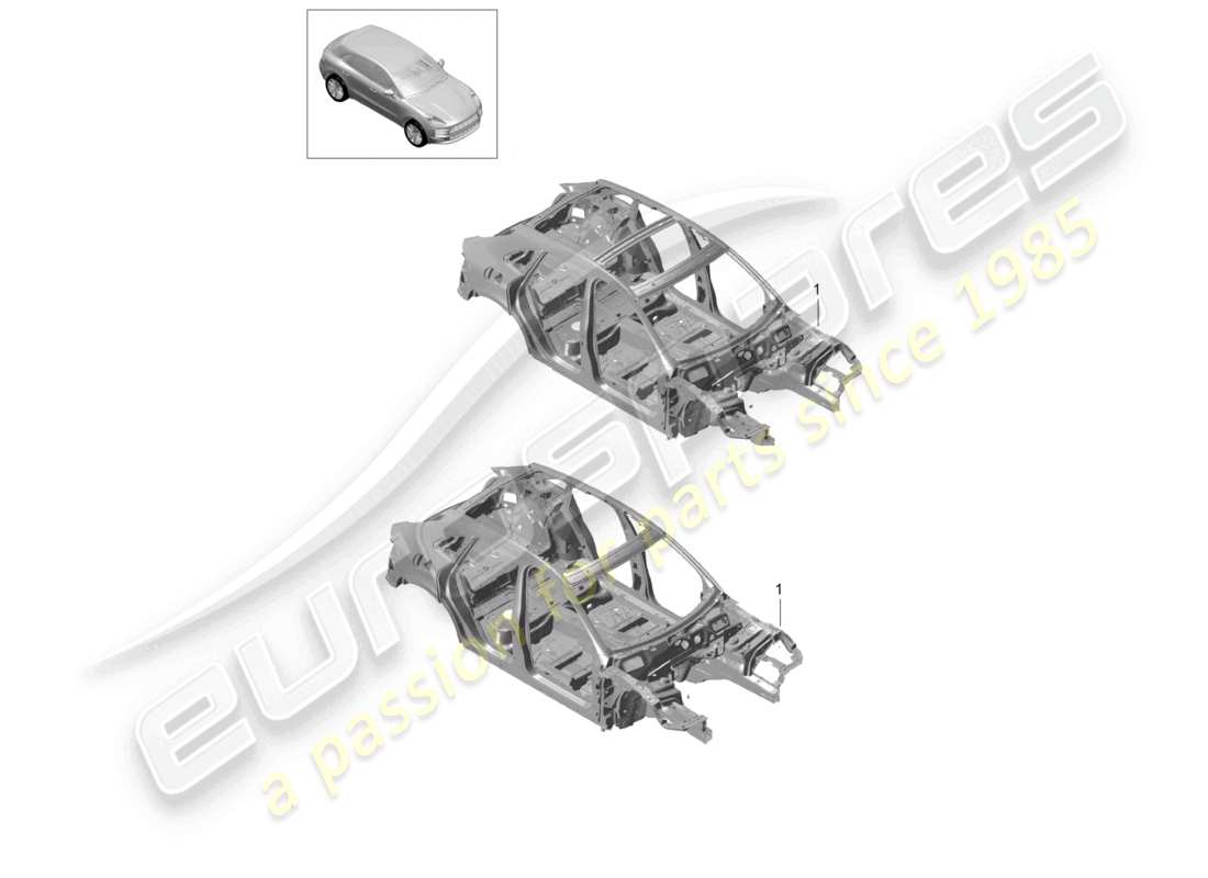 porsche 2021 (macan) carrosserie diagramme de pièce