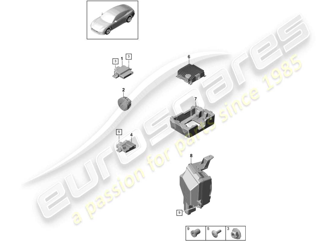 porsche 2021 (panamera 971-1) unité de contrôle pour la production de bruit du moteur générateur de bruit schéma des pièces