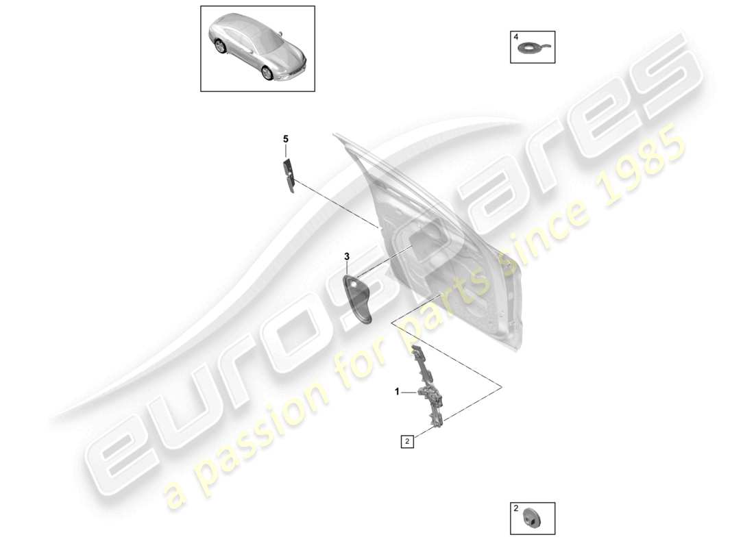 porsche 2021 (panamera 971-1) schéma des pièces du lève-vitre de la porte avant