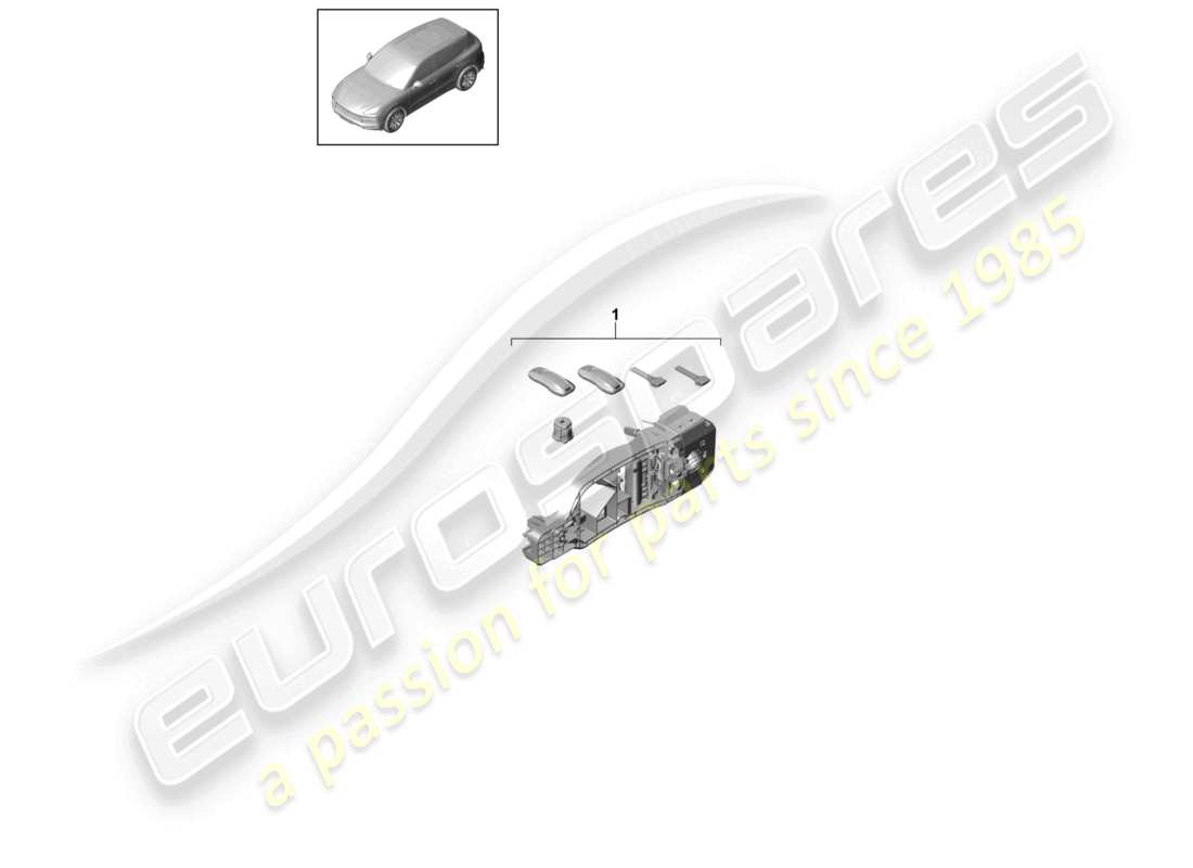 porsche 2021 (cayenne e3 9ya/9yb) 1 ensemble de cylindres de serrure schéma des pièces
