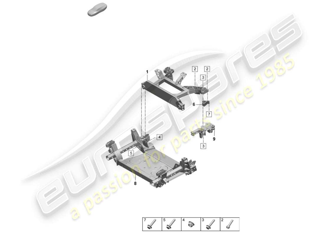 porsche 2022 (taycan 9j1-1) diagramme des pièces du cadre