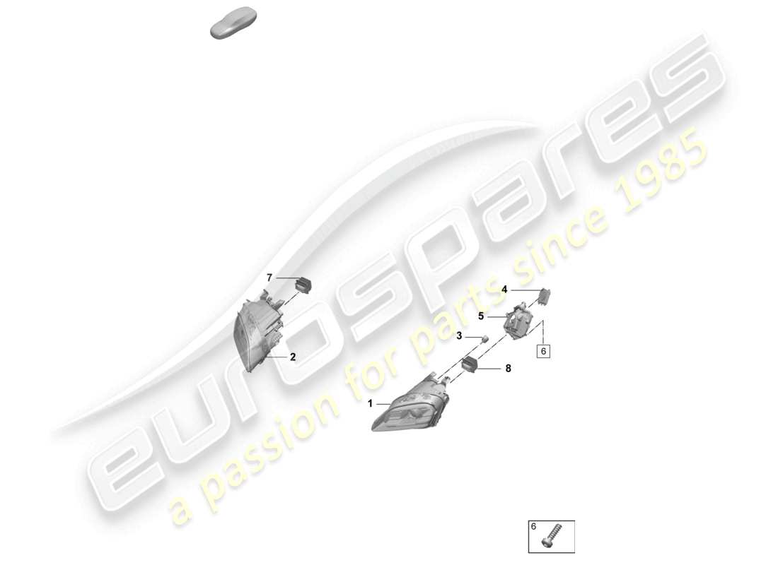 porsche 2025 (taycan 9j1-2) phare à led schéma des pièces