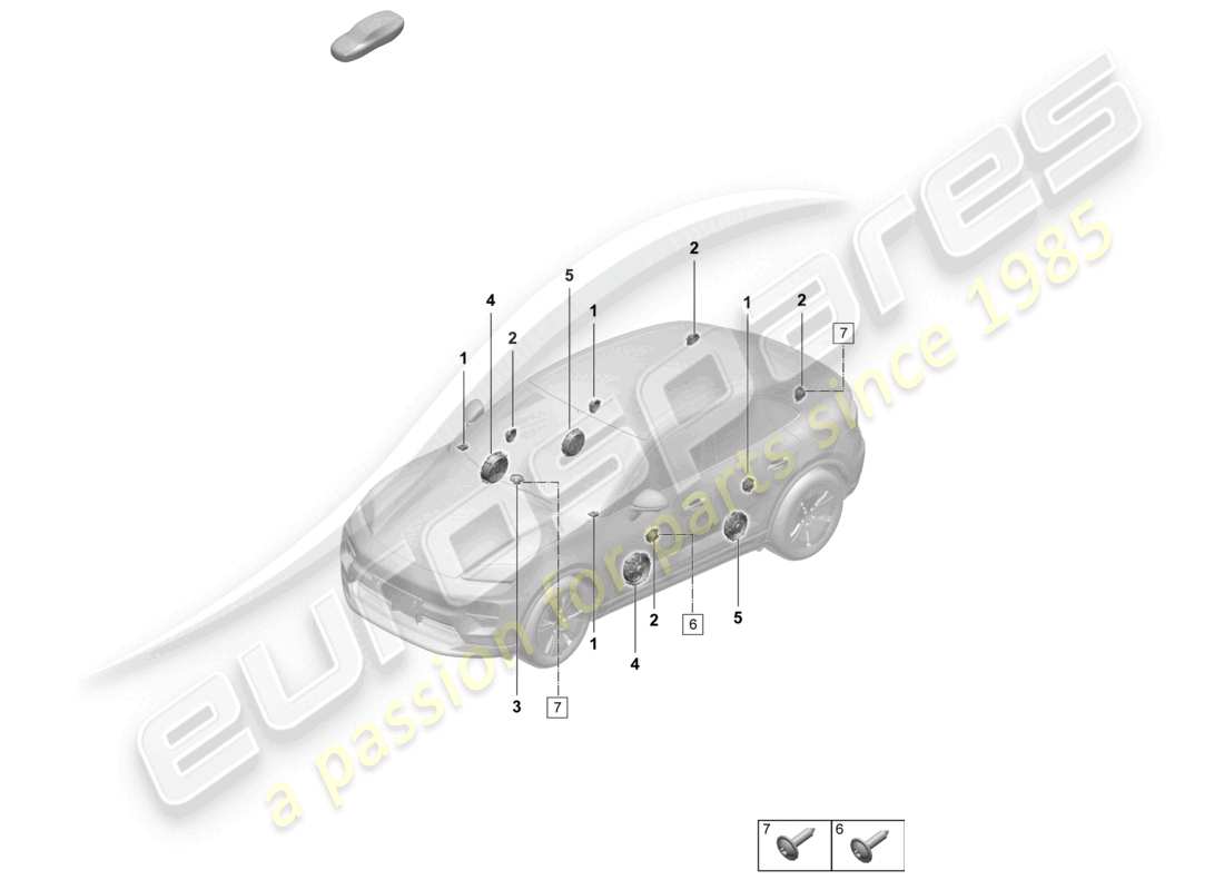porsche 2025 (macan-e) schéma des pièces du système audio bose