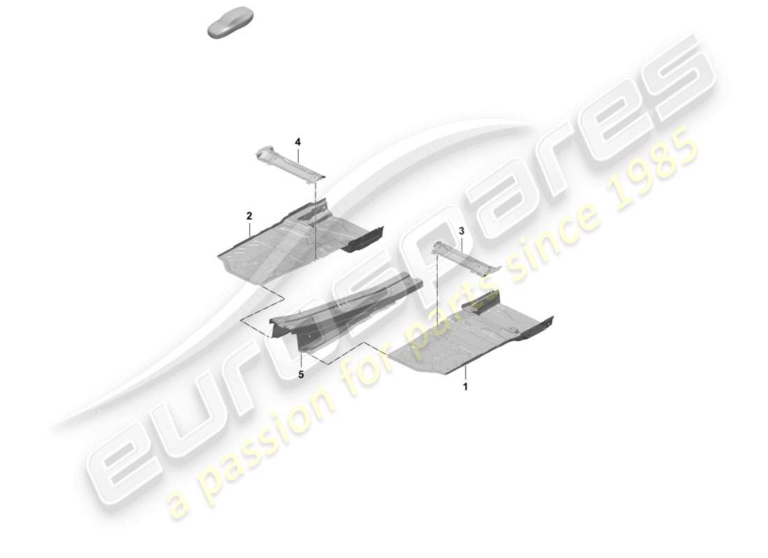 porsche 2025 (taycan 9j1-2) plaque inférieure du tunnel de support de siège avant lors de la commande, indiquez le numéro d'identification du véhicule. schéma des pièces