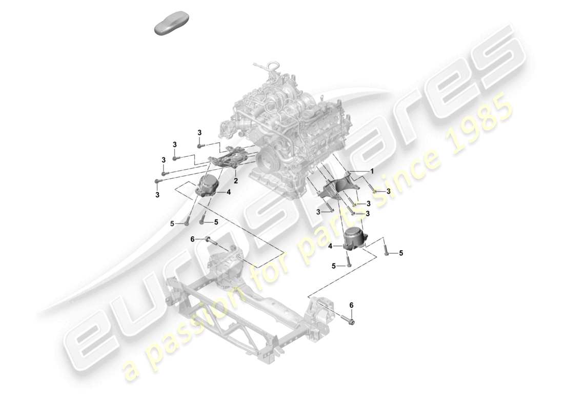 porsche 2021 (panamera 971-2) console de levage du moteur pour le montage du moteur schéma des pièces de montage du moteur