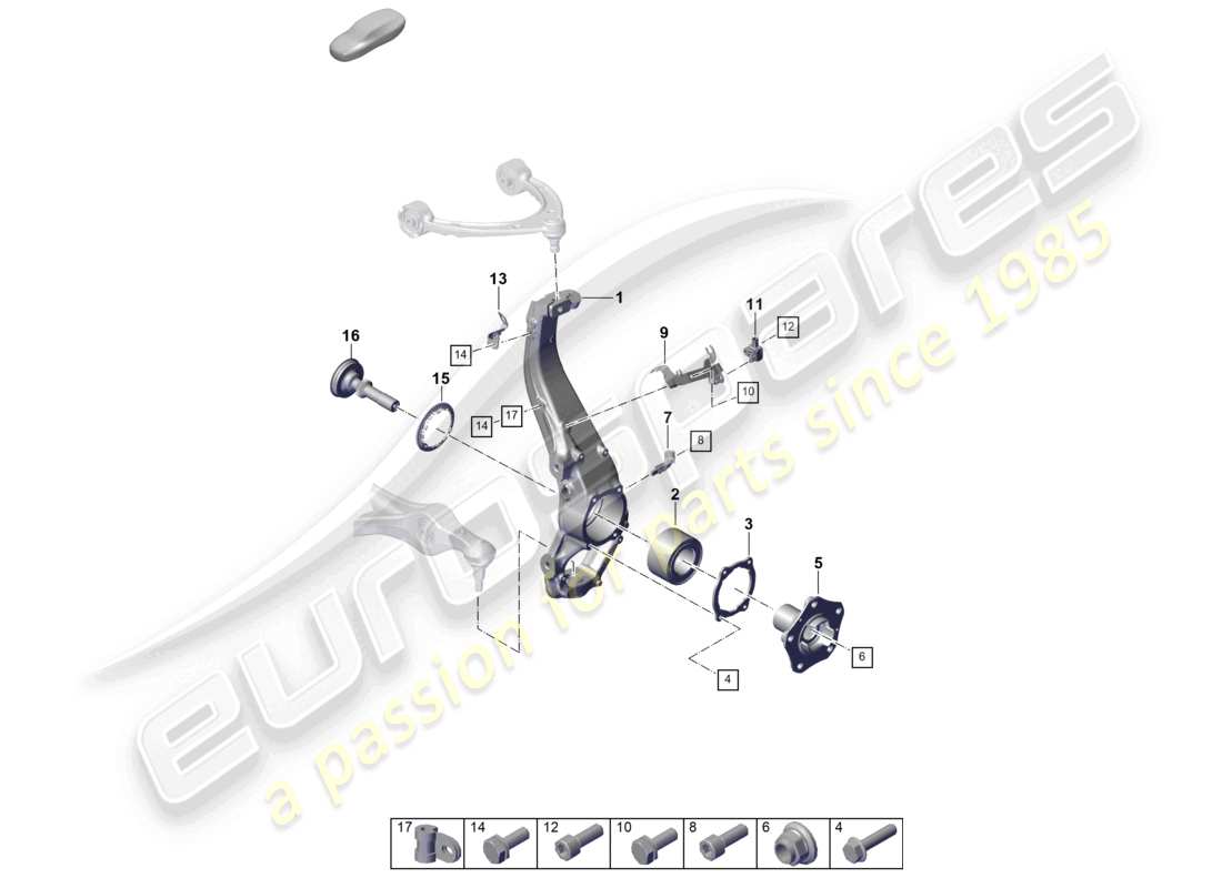 porsche 2020 (taycan 9j1-1) support de roue schéma des pièces