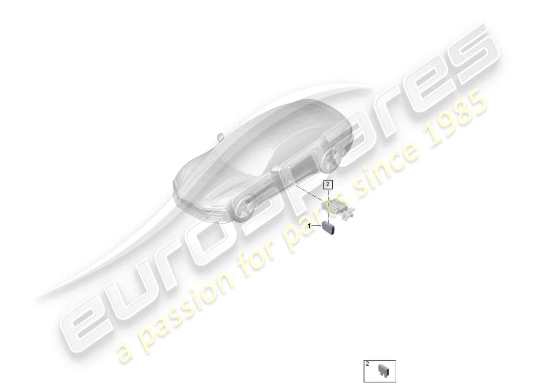 porsche 2024 (panamera 976) boîte à fusibles fusible plat sièges arrière gauche et droit schéma des pièces