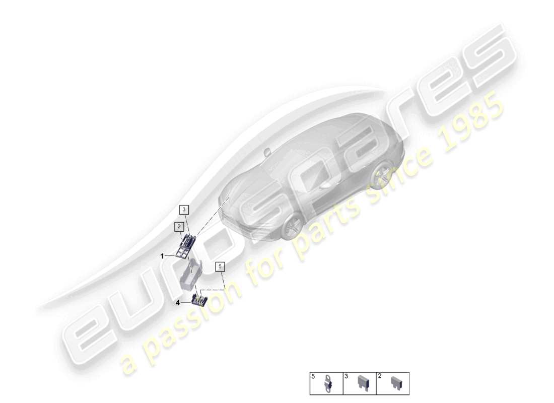 porsche 2024 (panamera 976) boîte à fusibles fusible plat compartiment moteur droit schéma des pièces