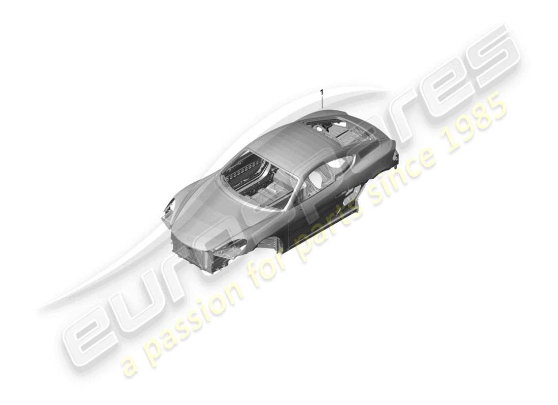 porsche 2021 (718 cayman gt4) carrosserie schéma des pièces