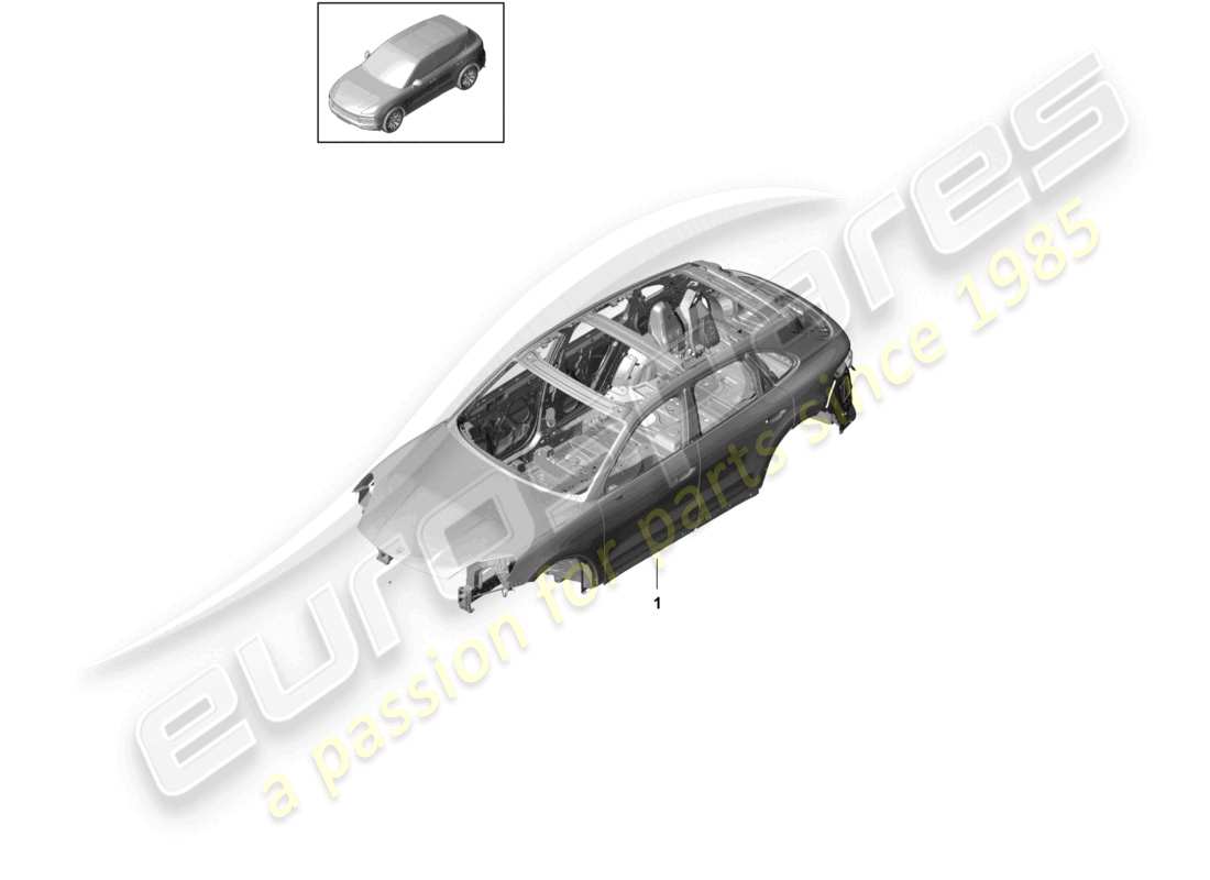 porsche 2021 (cayenne e3 9ya/9yb) carrosserie diagramme de pièce
