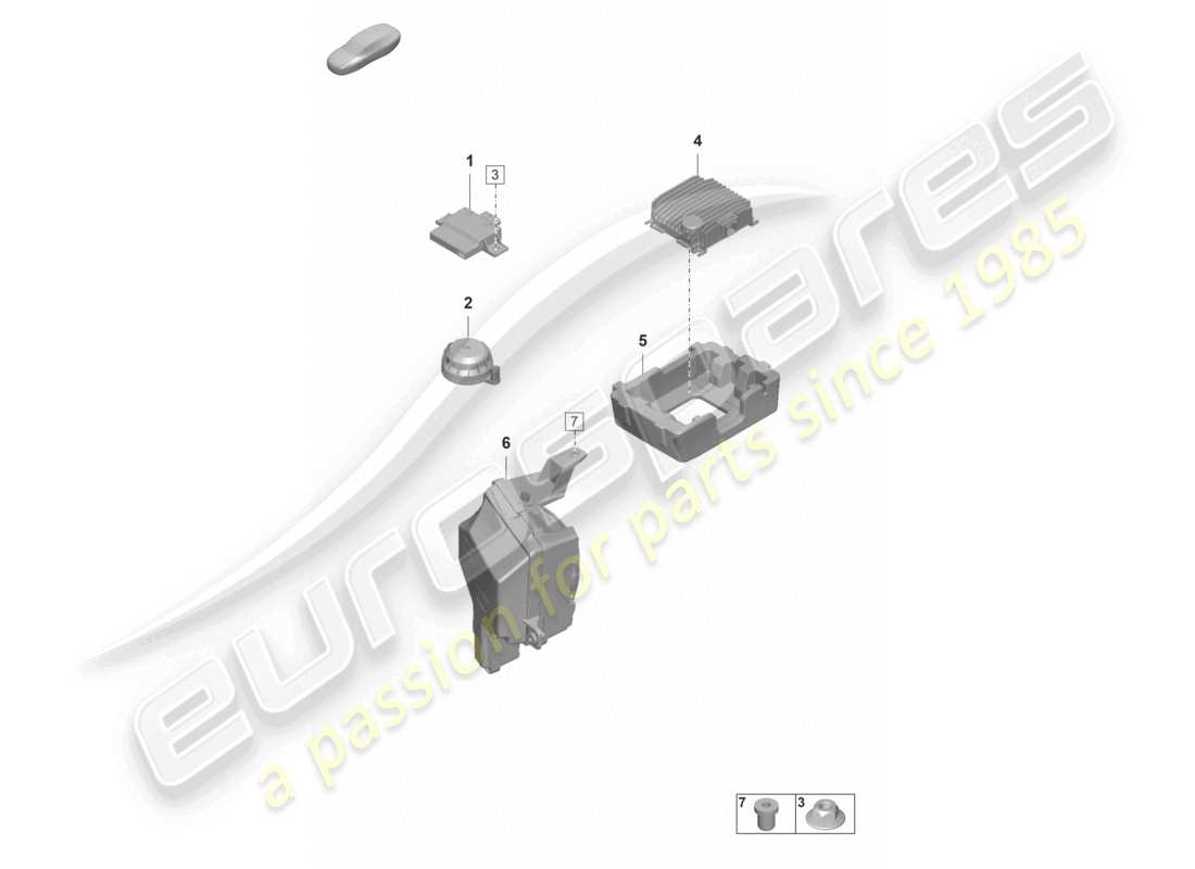 porsche 2021 (panamera 971-2) unité de contrôle pour la production de bruit du moteur générateur de bruit schéma des pièces
