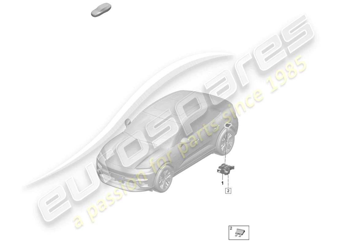 porsche 2024 (macan-e) boîte à fusibles arrière gauche schéma des pièces