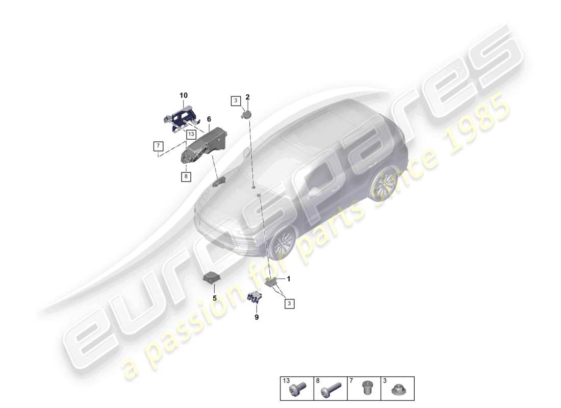 porsche 2021 (cayenne e3 9ya/9yb) unité de contrôle générateur de bruit système de son du moteur schéma des pièces