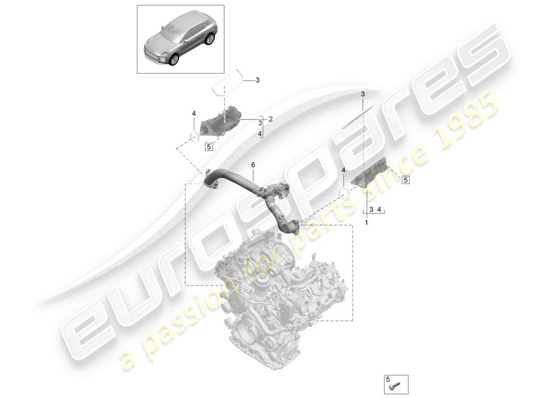 porsche 2021 (macan) distributeur d'air d'admission schéma des pièces