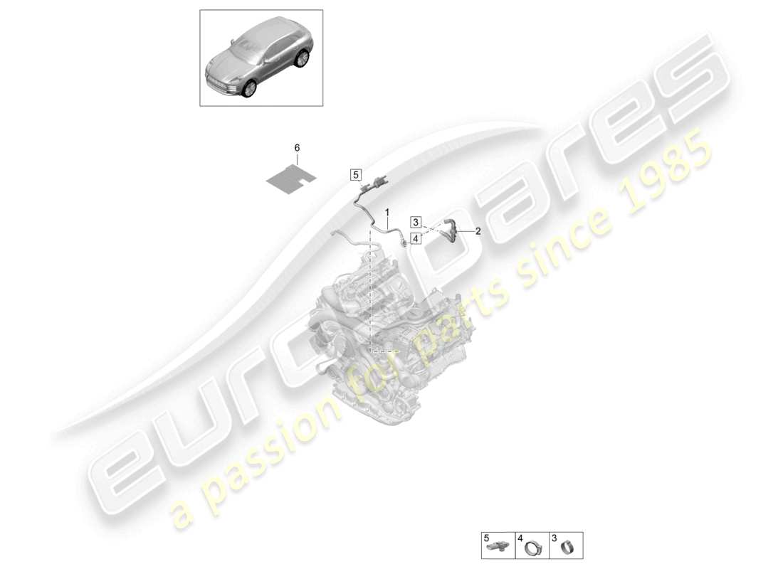 porsche 2021 (macan) schéma des pièces du réservoir de carburant de la conduite de reniflard