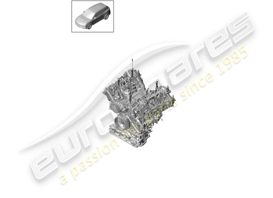 porsche 2021 (cayenne e3 9ya/9yb) moteur de base pas prêt pour l'installation schéma des pièces