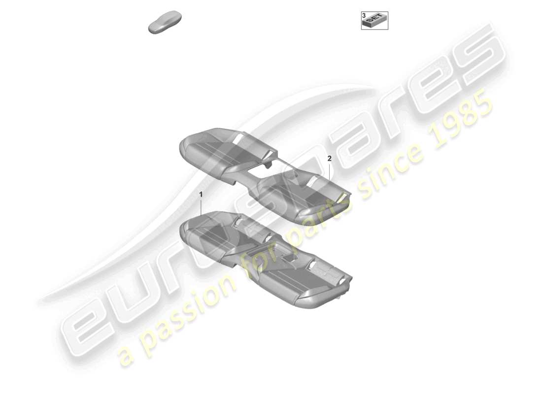 porsche 2022 (taycan 9j1-1) pièce en mousse housse de siège siège standard siège confort siège sport schéma des pièces