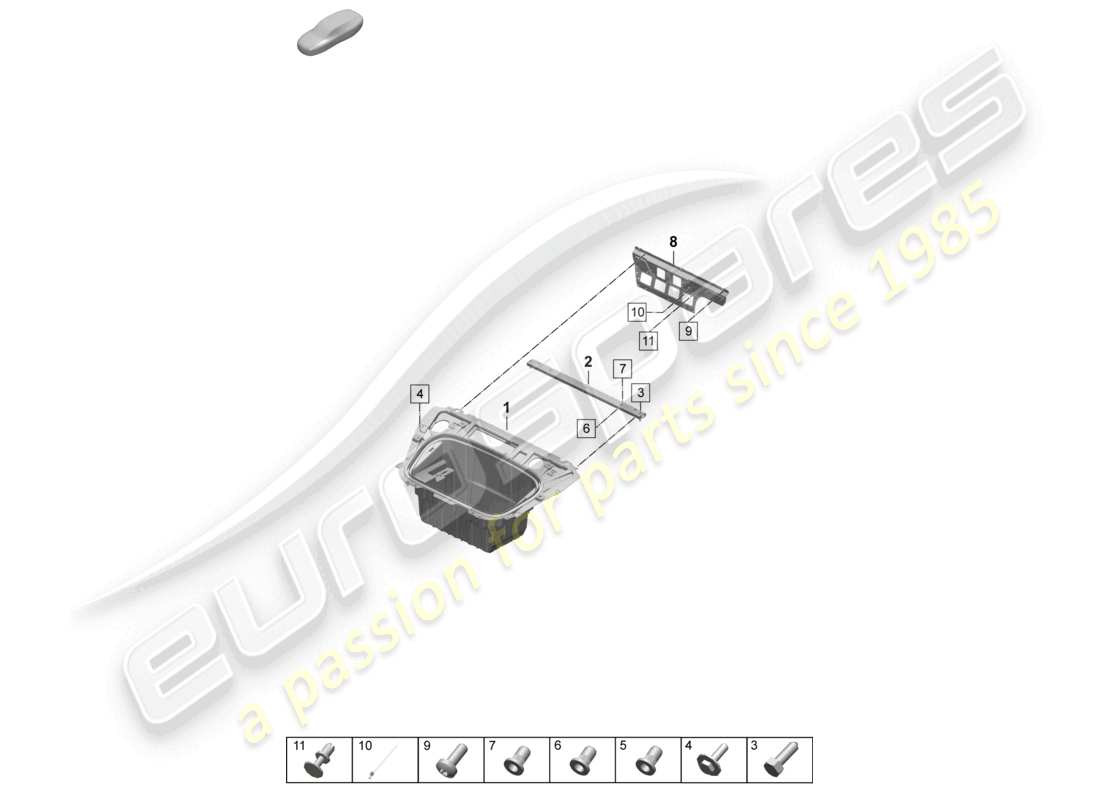 porsche 2025 (taycan 9j1-2) partie avant revêtement de coffre à bagages accessoires diagramme des pièces