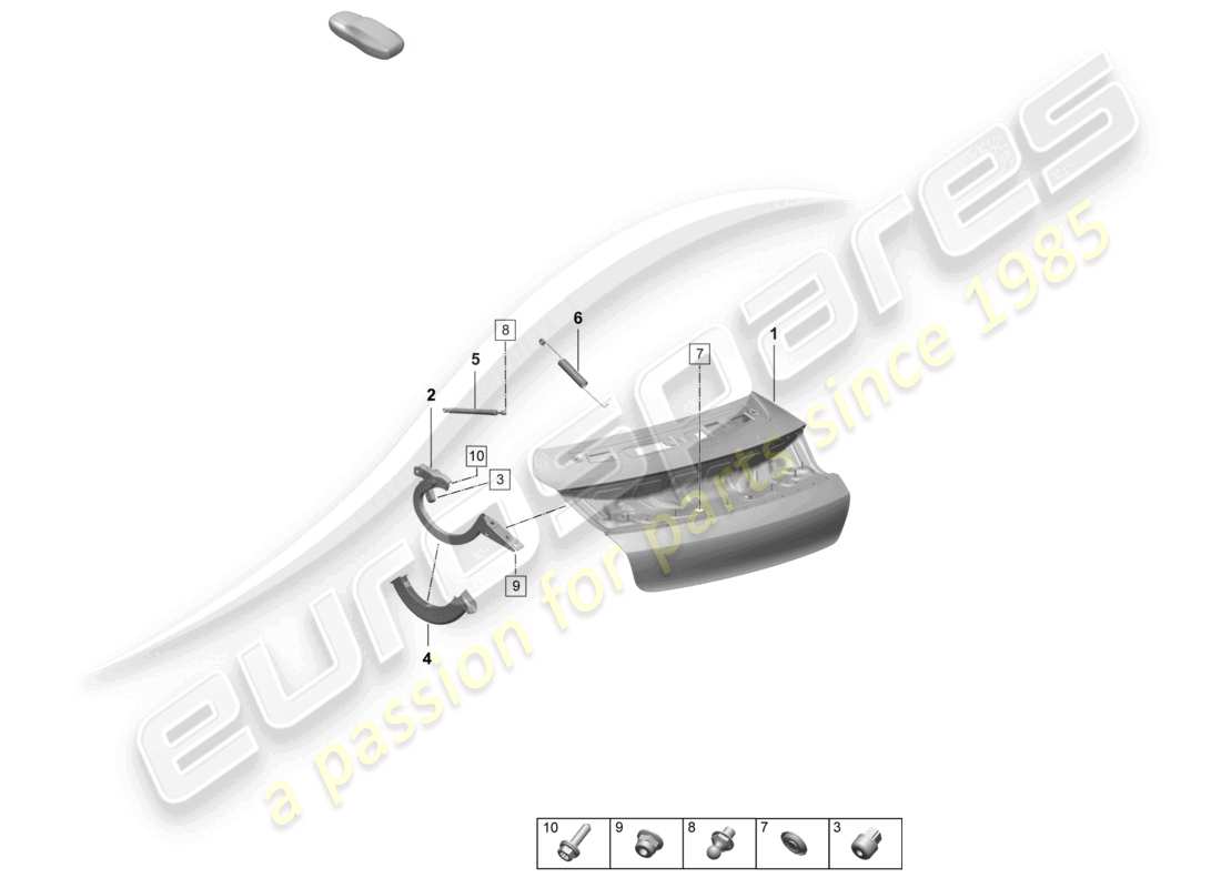 porsche 2025 (taycan 9j1-2) couvercle arrière schéma des pièces
